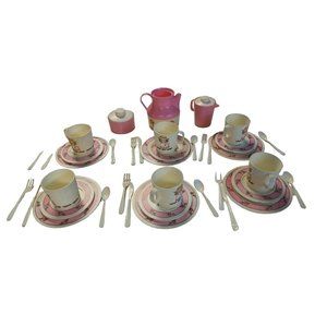 Set 6  Vintage child TEA cups plates STRAWBERRY Apple STYLE CHILTON-GLOBE